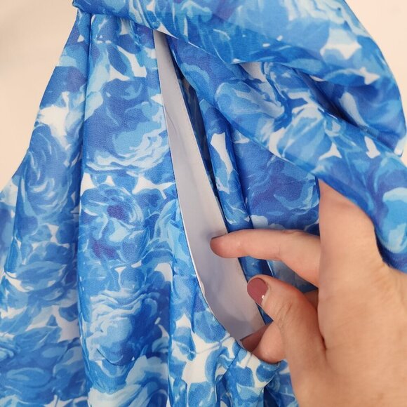 NWT Sachin & Babi Chelsea One Shoulder Gown Mediterranean Blooms Size10 - Picture 8 of 15